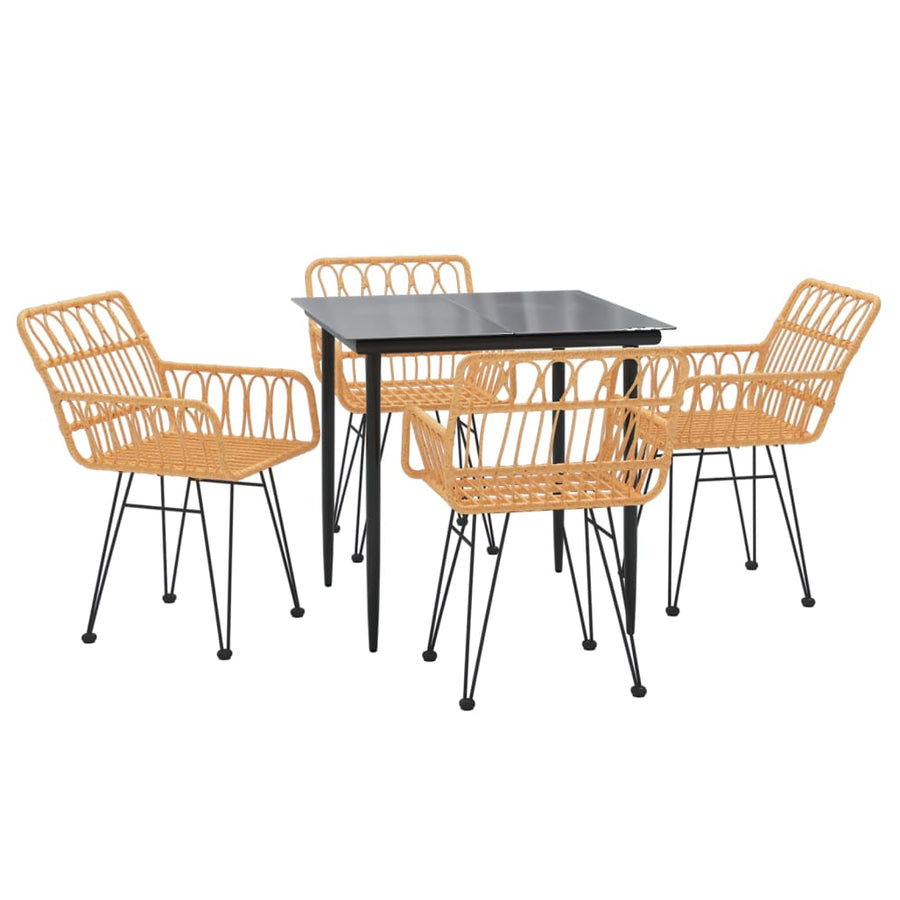 -Delige Tuinset Poly Rattan 5 80 x 80 x 74 cm Bruin