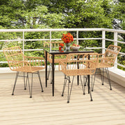 Tuinset poly rattan 5-delig zwart