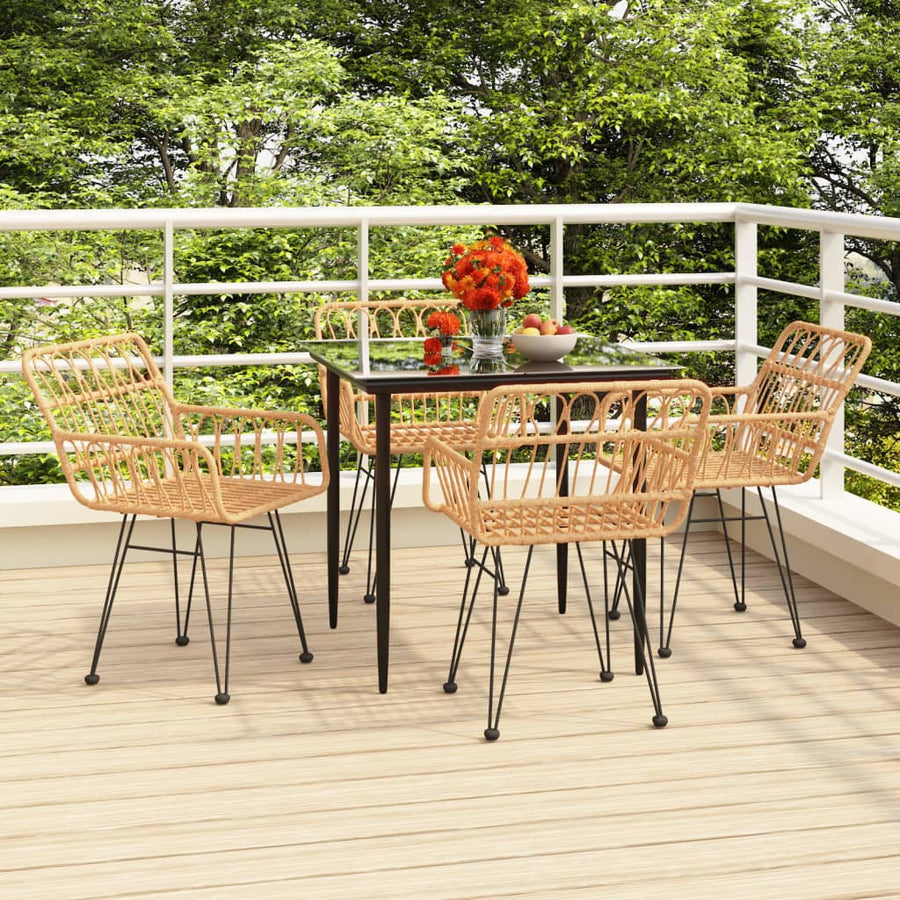 -Delige Tuinset Poly Rattan 5 80 x 80 x 74 cm Bruin