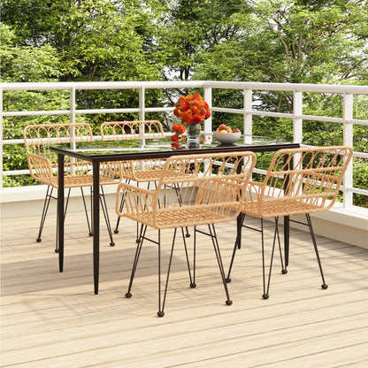 -Delige Tuinset Poly Rattan 5 140 x 70 x 74 cm Bruin