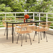 Tuinset poly rattan 5-delig bruin