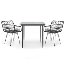 -Delige Tuinset Poly Rattan 3 80 x 80 x 74 cm Zwart
