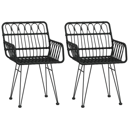 -Delige Tuinset Poly Rattan 3 80 x 80 x 74 cm Zwart