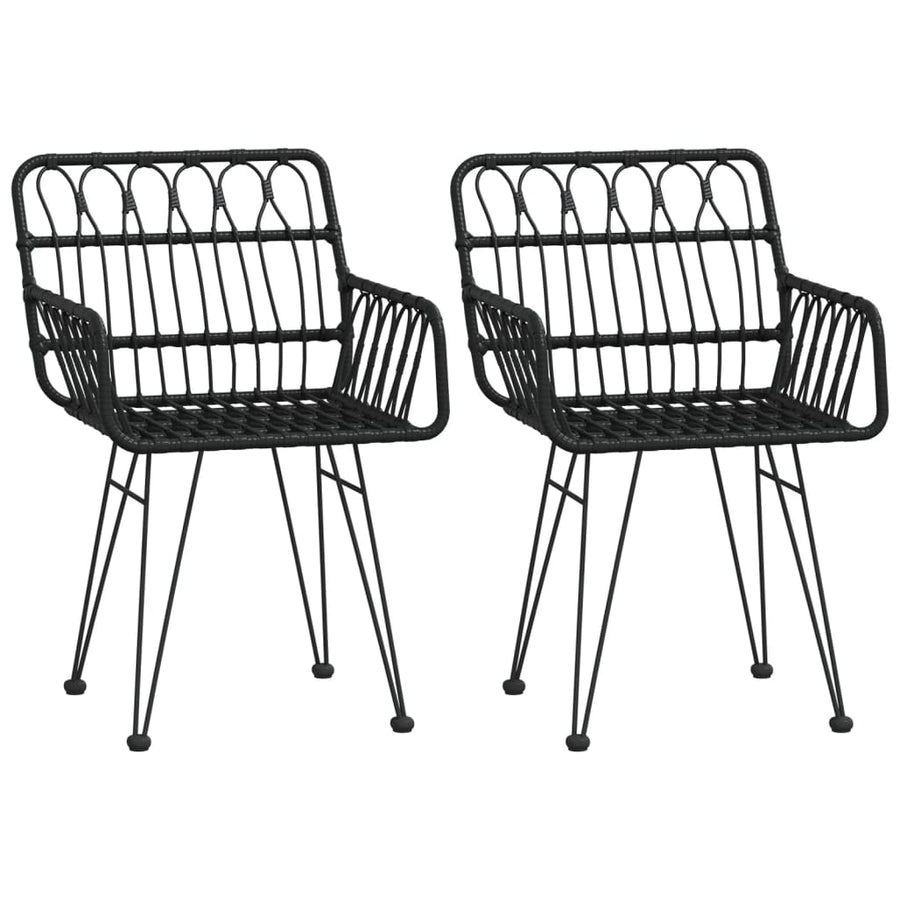 -Delige Tuinset Poly Rattan 3 80 x 80 x 74 cm Zwart