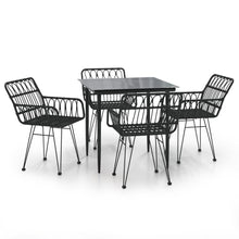 -Delige Tuinset Poly Rattan 5 80 x 80 x 74 cm Zwart