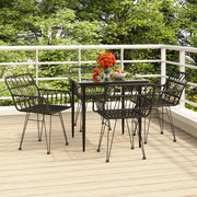Tuinset poly rattan 5-delig zwart