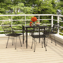 -Delige Tuinset Poly Rattan 5 80 x 80 x 74 cm Zwart