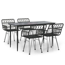 -Delige Tuinset Poly Rattan 5 140 x 70 x 74 cm Zwart