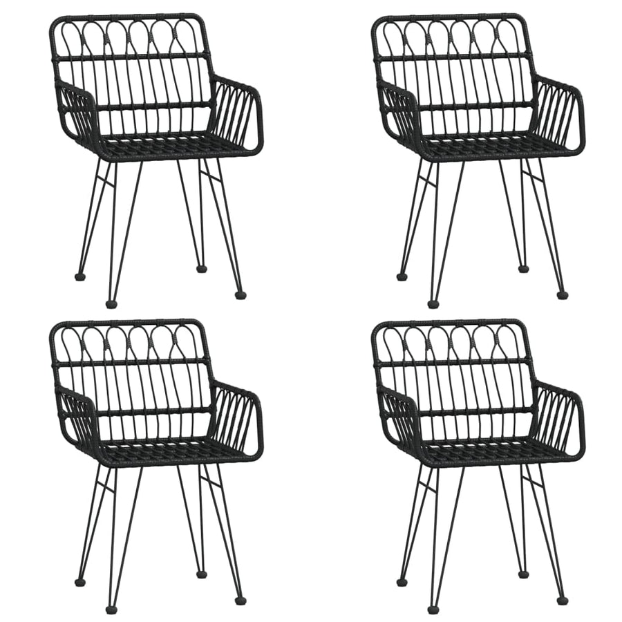 -Delige Tuinset Poly Rattan 5 140 x 70 x 74 cm Zwart