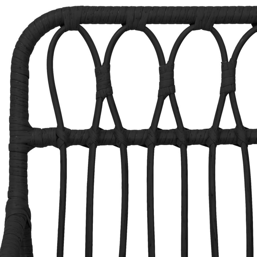 -Delige Tuinset Poly Rattan 5 140 x 70 x 74 cm Zwart