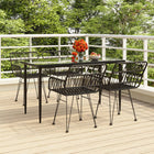 5-piece Outdoor Lounge Set poly rattan black