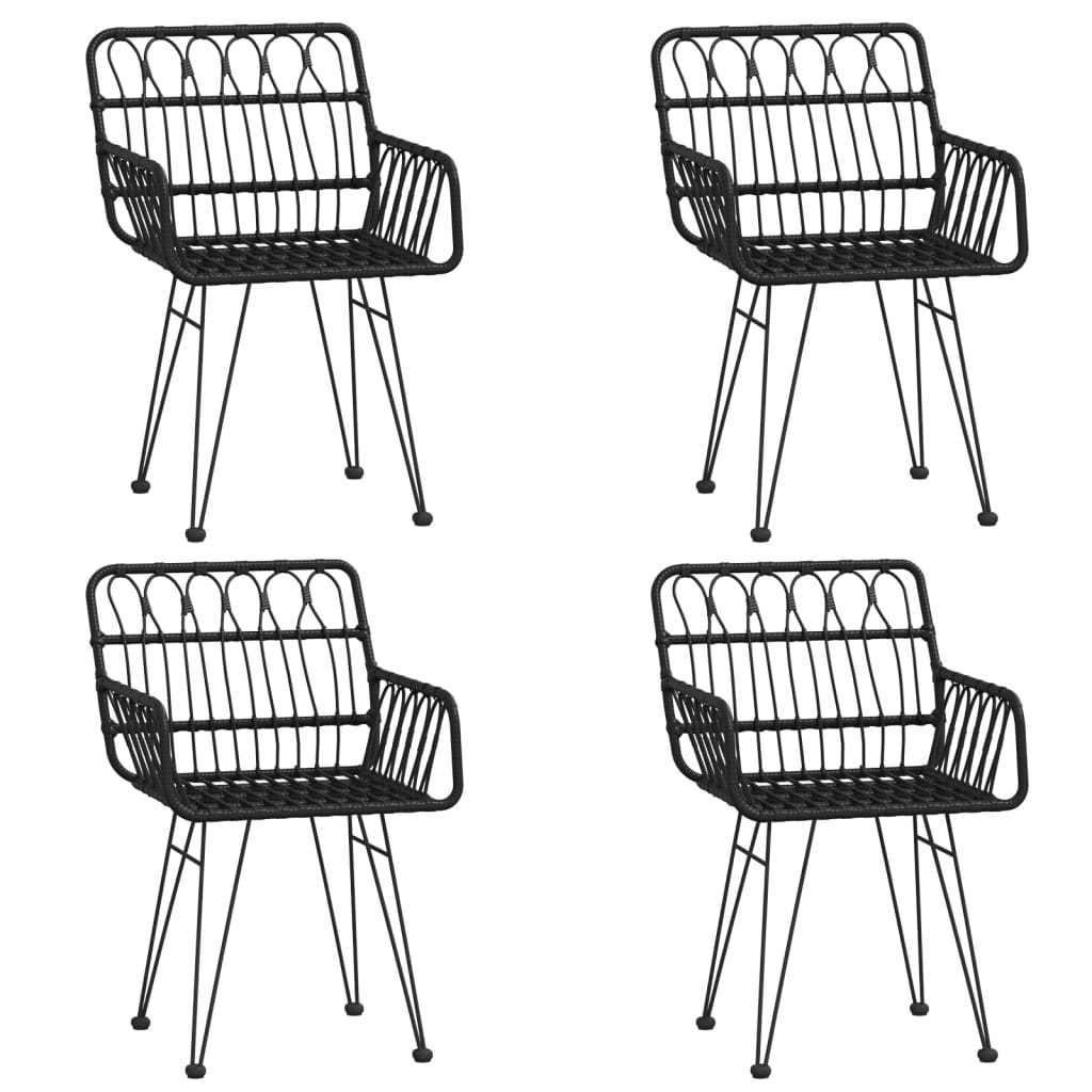 -Delige Tuinset Poly Rattan 5 160 x 80 x 74 cm Zwart