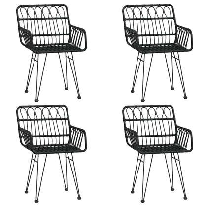-Delige Tuinset Poly Rattan 5 160 x 80 x 74 cm Zwart