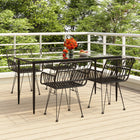 Tuinset poly rattan 5-delig zwart