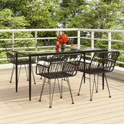 Tuinset poly rattan 5-delig zwart