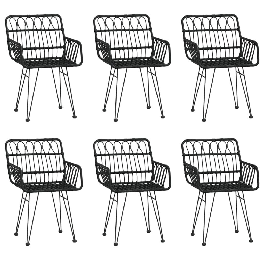 -Delige Tuinset Poly Rattan 7 160 x 80 x 74 cm Zwart