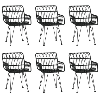 -Delige Tuinset Poly Rattan 7 160 x 80 x 74 cm Zwart