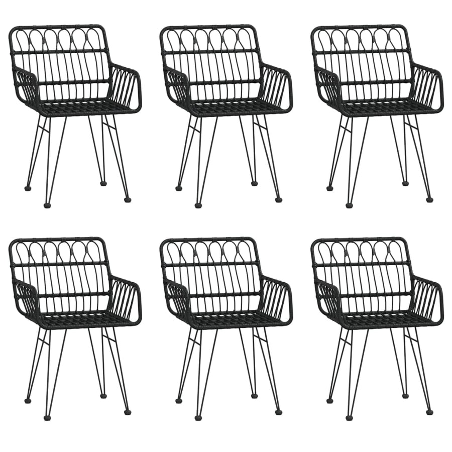 -Delige Tuinset Poly Rattan 7 160 x 80 x 74 cm Zwart