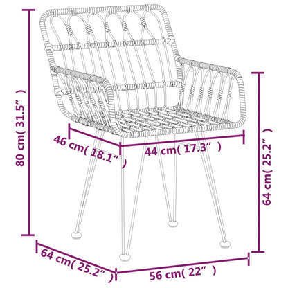 -Delige Tuinset Poly Rattan 7 160 x 80 x 74 cm Zwart