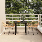 -Delige Tuinset Poly Rattan 3 80 cm tafellengte Bruin