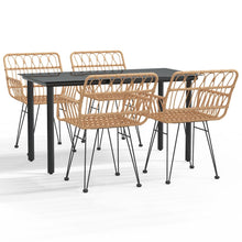 -Delige Tuinset Poly Rattan 5 140 cm tafellengte Bruin