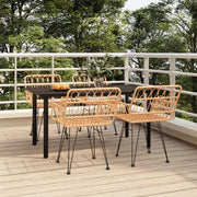 Tuinset poly rattan 5-delig zwart