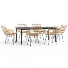 7-Delige Tuinset Poly Rattan 6 200 cm tafellengte Bruin