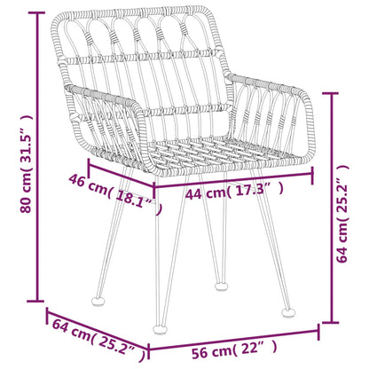 7-Delige Tuinset Poly Rattan 6 200 cm tafellengte Bruin