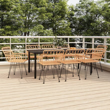 9-Delige Tuinset Poly Rattan 8 200 cm tafellengte Bruin