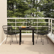 Tuinset poly rattan 3-delig zwart