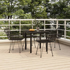 5-piece Outdoor Lounge Set poly rattan black