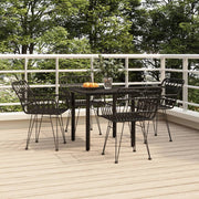 Tuinset poly rattan zwart 5-delig