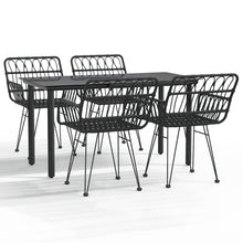 -Delige Tuinset Poly Rattan 5 140 cm tafellengte Zwart