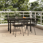 5-piece Outdoor Lounge Set poly rattan black
