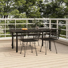 5-piece Outdoor Lounge Set poly rattan black