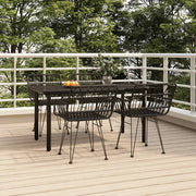 Tuinset 5-delig poly rattan zwart