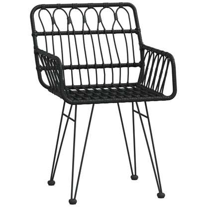 -Delige Tuinset Poly Rattan 7 160 cm tafellengte Zwart