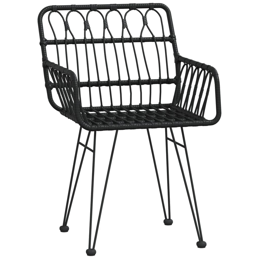 -Delige Tuinset Poly Rattan 7 160 cm tafellengte Zwart