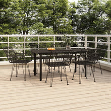 -Delige Tuinset Poly Rattan 7 160 cm tafellengte Zwart