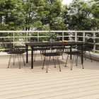 7-piece poly rattan garden set black