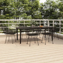 7-Delige Tuinset Poly Rattan 6 200 cm tafellengte Zwart