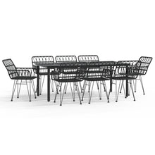 9-Delige Tuinset Poly Rattan 8 200 cm tafellengte Zwart