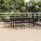 -Delige Tuinset Poly Rattan 9 200 cm tafellengte Zwart