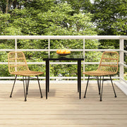 Tuinset poly rattan 3-delig zwart