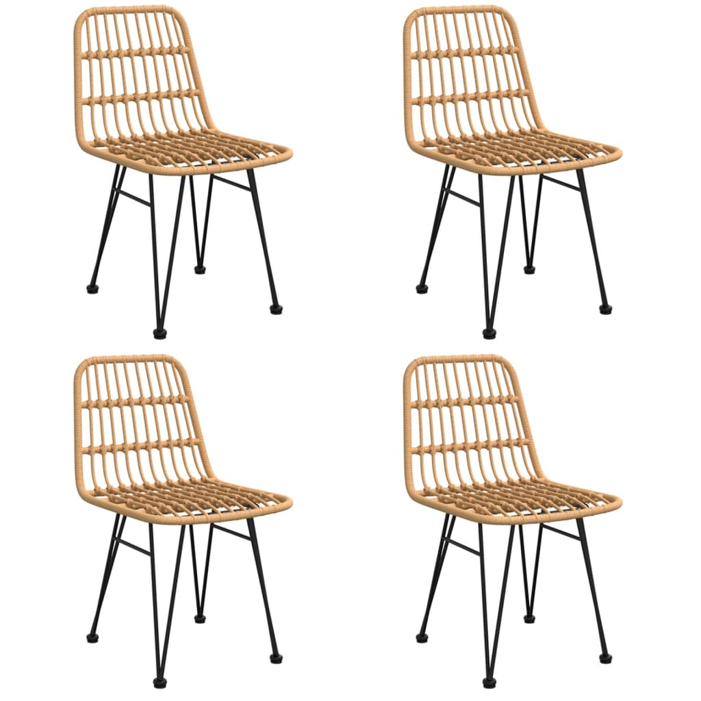 -Delige Tuinset Poly Rattan 5 80 cm tafellengte Bruin