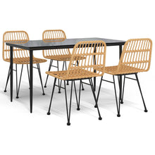 -Delige Tuinset Poly Rattan 5 140 cm tafellengte Bruin
