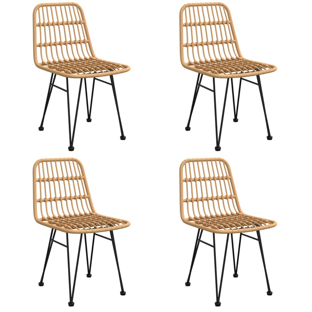 -Delige Tuinset Poly Rattan 5 140 cm tafellengte Bruin