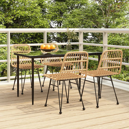 -Delige Tuinset Poly Rattan 5 140 cm tafellengte Bruin