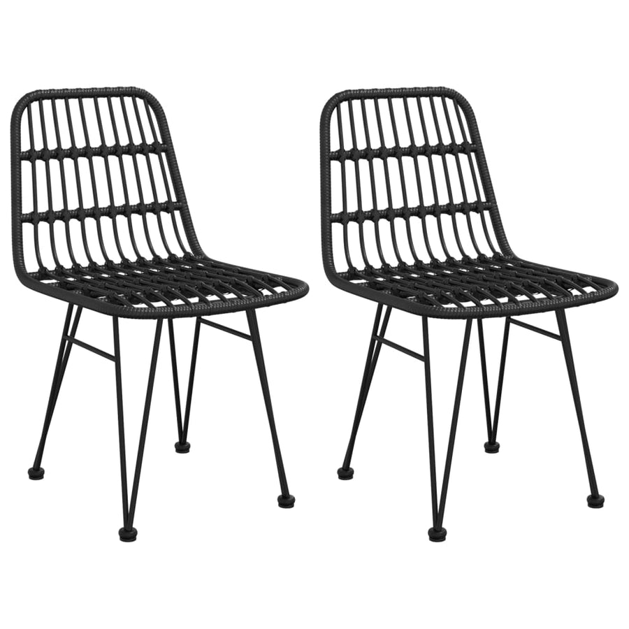 -Delige Tuinset Poly Rattan 3 80 cm tafellengte Zwart