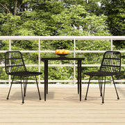 Tuinset 3-delig poly rattan zwart
